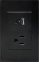 Tapa de contacto USB + USB tipo C + Enchufe para panel MODERN LUXURY. Agregale funcionalidad a tu cabecera y olvidate de los enchufes dificiles de accesar Éste accesorio solo se puede pedir al momento de hacer 