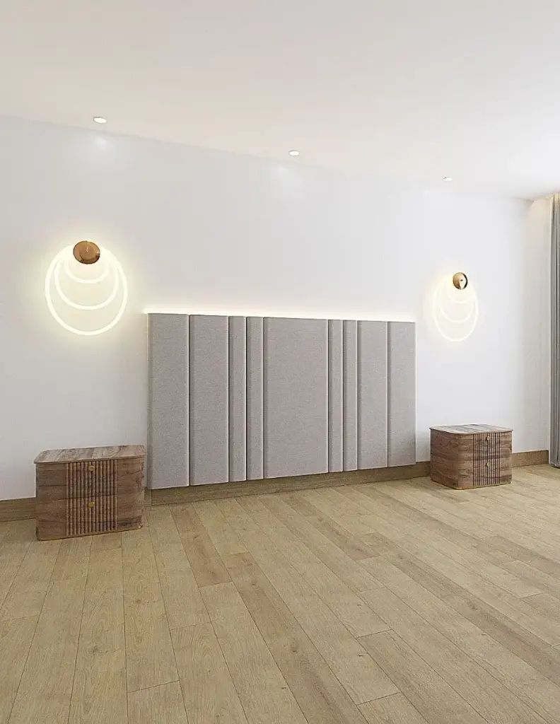 Cama DESIGN LUXURY HOLLAND VELVET 120 cm altura. Cabecera en patrones de 60 ,30 y 15 cm de tapiceria de Calidad Superior, Base de cama Reforzado con angulos de Acero y Somier de Alta Resistencia